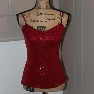 Red EXPRESS Sequins Tank Top